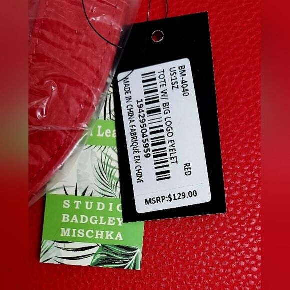 Bangley Mischka  Crossbody Handbag/Tote Rich Red W/ Gold Accents ~NWT - Picture 4 of 13